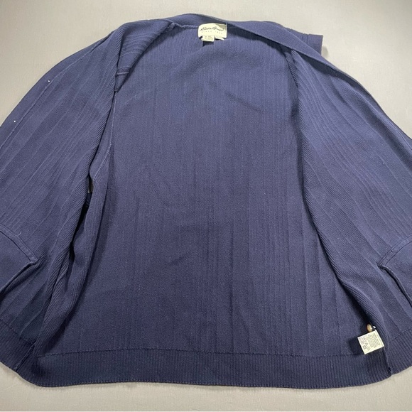 VINTAGE Eddie Bauer Knit V-Neck Button Up Sweater Vest - Mens XL - Navy - Picture 13 of 15